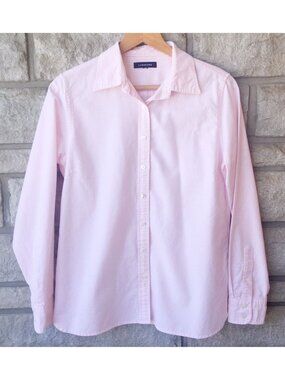 Classic Pinstripe Button Down - White & Pink - Land's End
